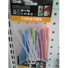 100 Pieces Cable Ties White Blue Pink Green Assorted
